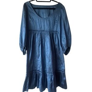 Calypso designer Gunmetal/navy silk dress